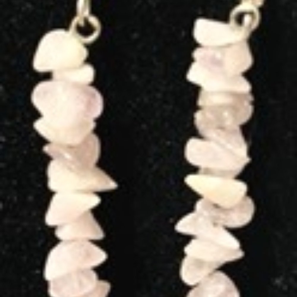 Natural stone earrings in pale pink